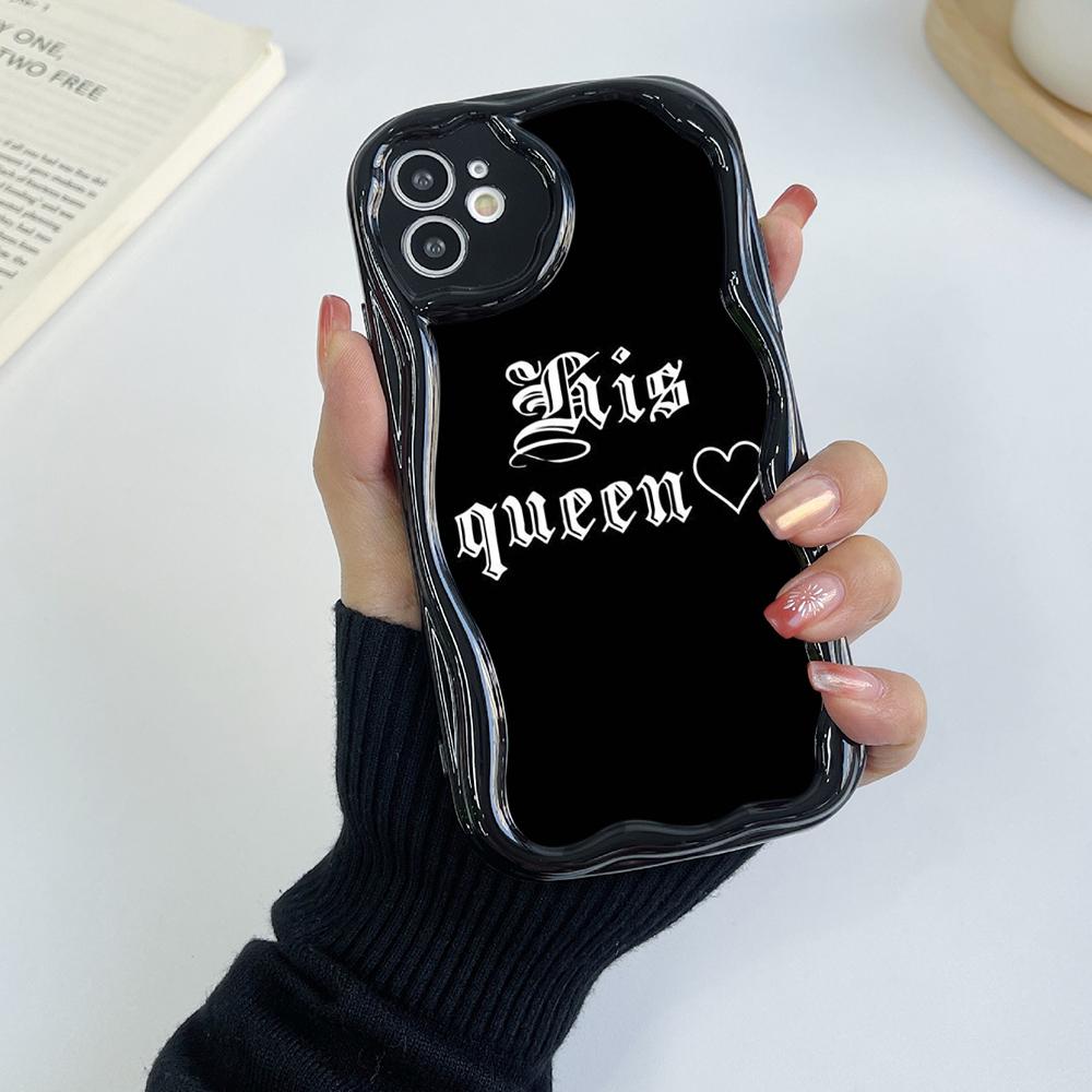 LZ29 Queen King Crown Couple Clear Soft Wave Phone Cases for iPhone 15 13 Pro Max 12 Mini 14 8 Plus XS Max XR 6 Protection Back Cover