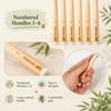 TIKITAKA FTG Boar Bristle Bamboo Toothbrush, Set of 6, Firm Natural Bristles, Curved Bamboo Handle, Self-Standing, Family Use, Adult Size