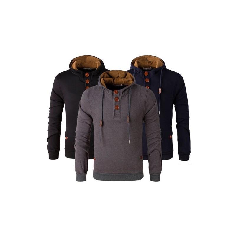Men's Winter Cowl Neck Hooded Sweatshirt Coat Jacket For Ultimate Comfort And Style