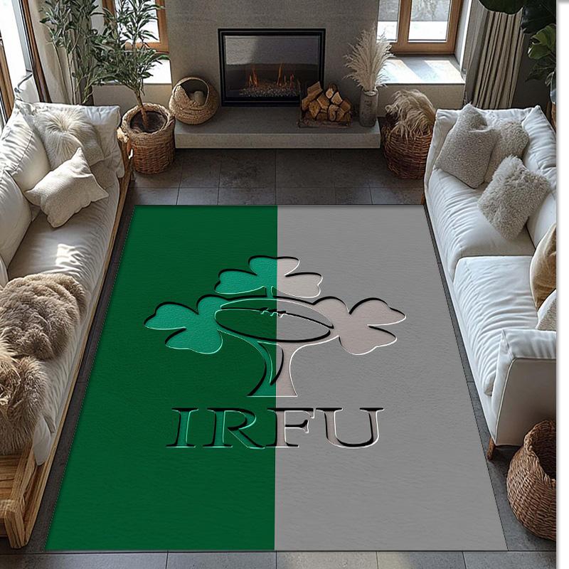 Ireland Rugby Crystal Velvet Carpet Soft Anti?Slip Floor Mat Comfortable Home Living Room Bedroom Decor Rug