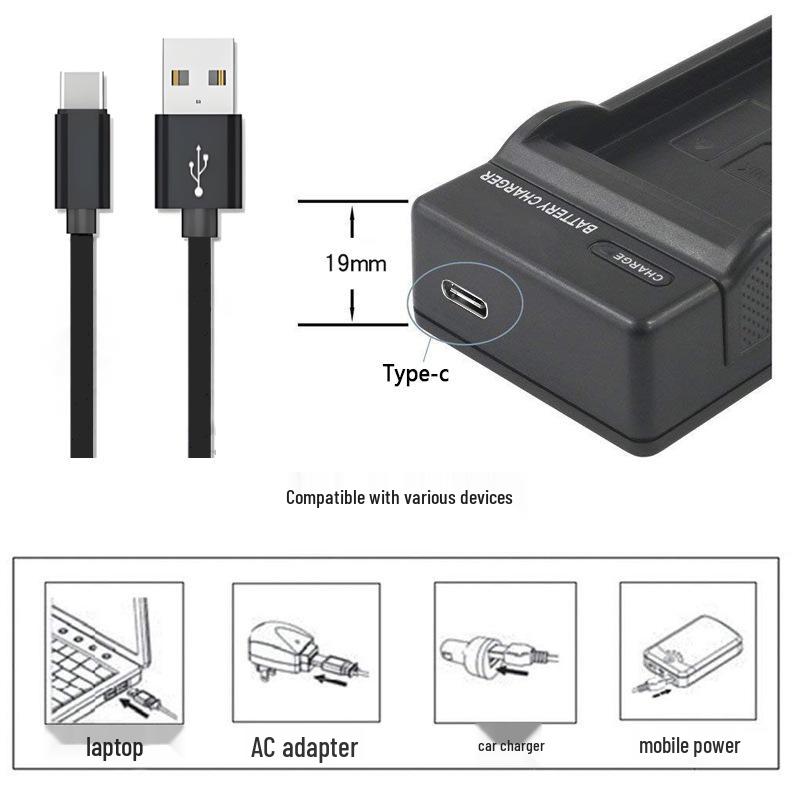 Universal Digital Camera Battery Charger for Canon, Sony, Panasonic, Nikon, Fujifilm, and Casio