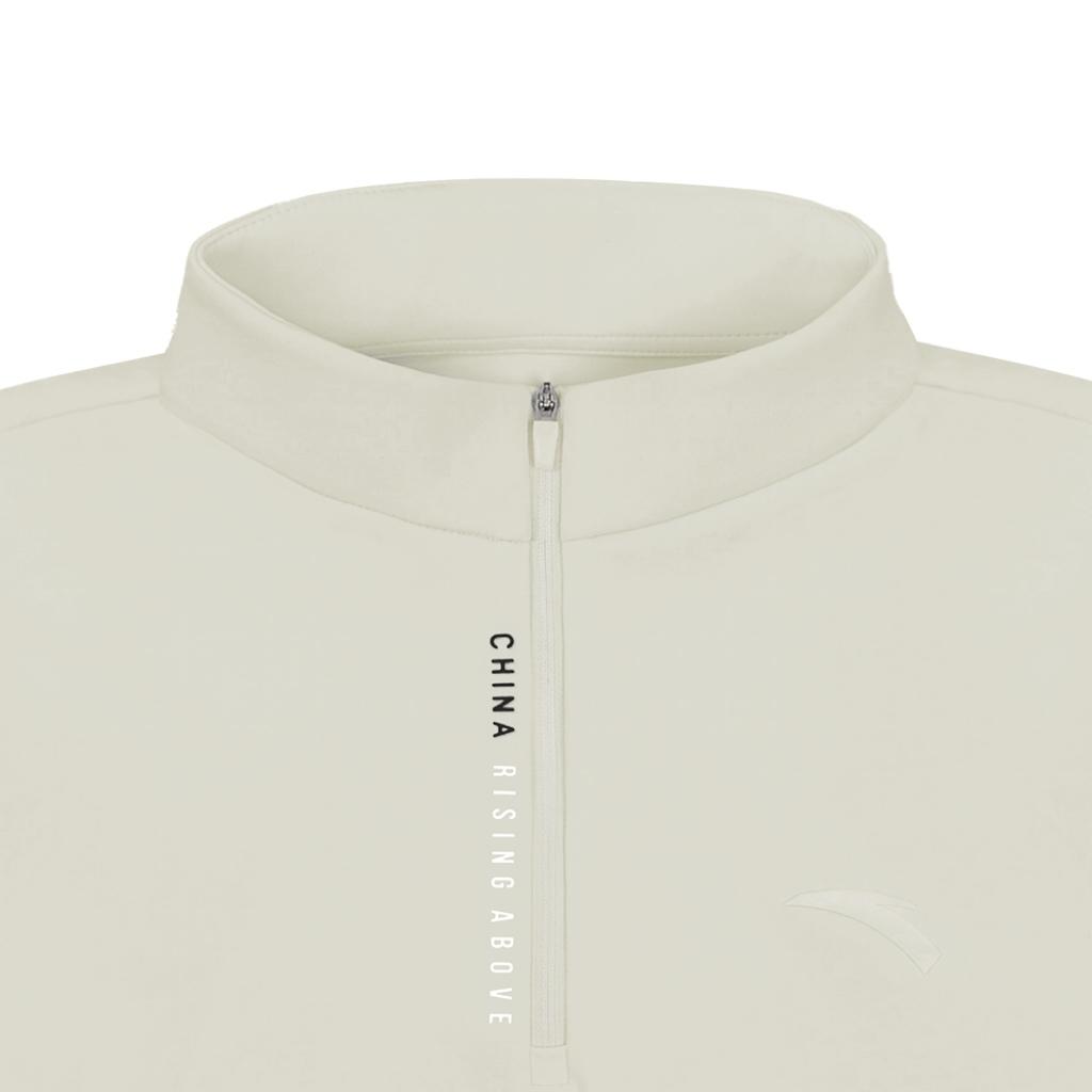 Anta Business Casual Sports Fashion Comfortable Lightweight Versatile Long Sleeve T-Shirt Half Open Collar Light Warm Fleece Knit 152547402RN-2