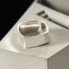 925 Silber Quadratische Glatte Oberfläche Ringe Für Frauen Hochzeit Vintage Hohe Qualität Schmuck Zubehör Schmuck Geld 925