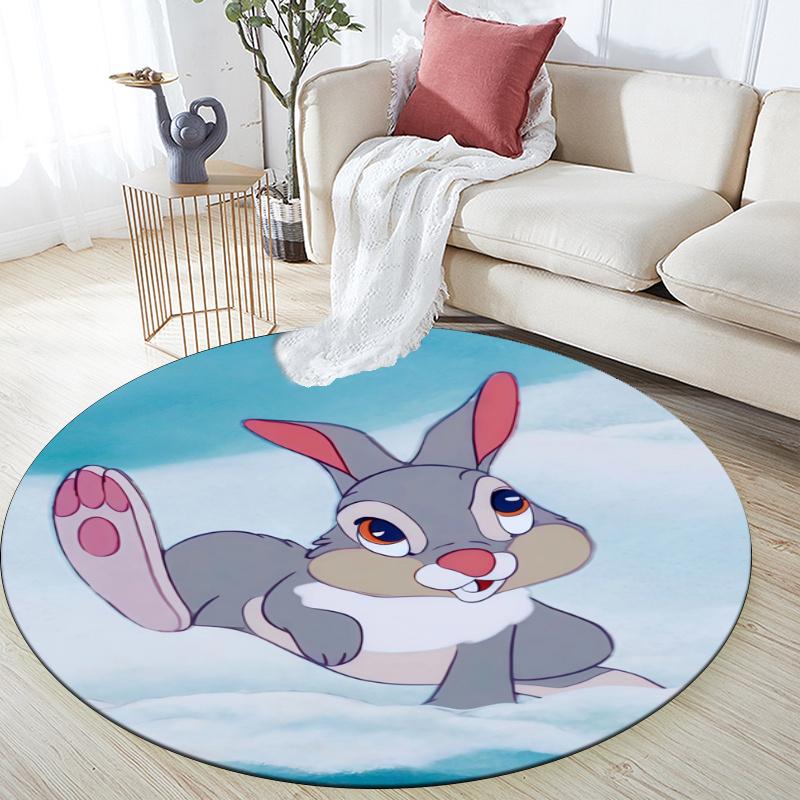 Thumper pattern round rug,Carpet Rug for Living Room Bedroom Playroom ,Non-slip Floor Mat,Holiday Gifts and Birthday Gifts.
