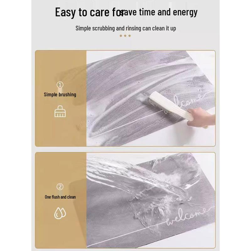 Luxury Quick-Dry Diatomaceous Earth Bath Mat - Non-Slip, Stain-Resistant, Absorbent Floor Mat for Bathroom & Entrance