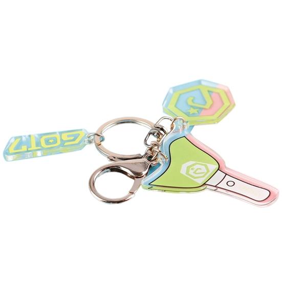 Creative Acrylic K-POP BTS EXO Twice Double-sided Keychain Transparent Pendant