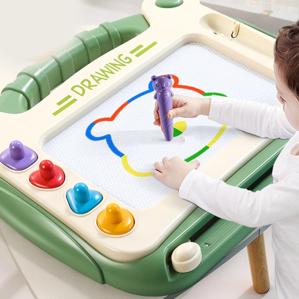 Children Magnetic Drawing and Writing Board Toy with Stamper & Pen Interactive Educational Learning Toy for Preschoolers