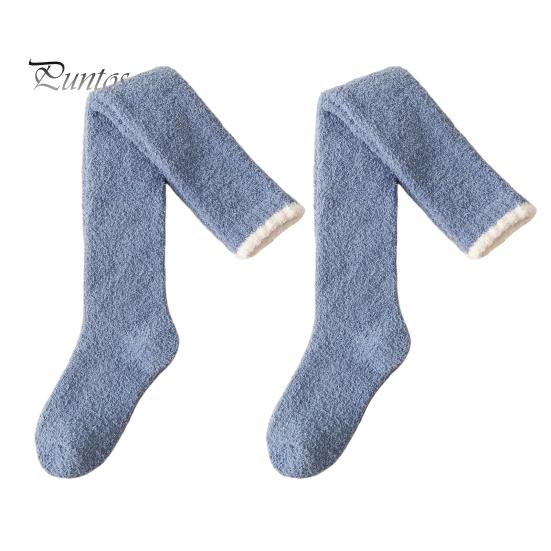 

1 пара женских зимних носков из утолщенного кораллового флиса длиной до колена с длинными трубками, высокоэластичные, нескользящие, носки для пола, комфорт, тепло, сон