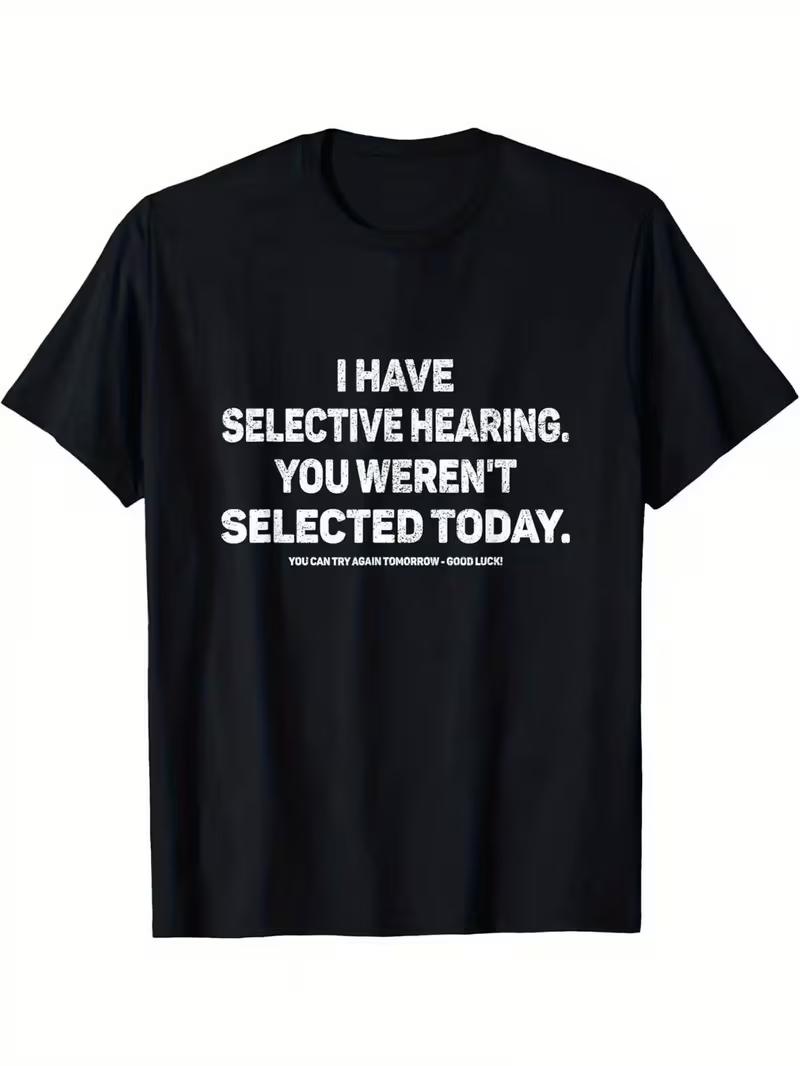

Women s Fun T-shirt, I Have Selective Hearing T-shirt, Casual Crew Neck Emoji Top, Casual Trendy Retro Graphic T Shirts Y2K T... S разноцветный