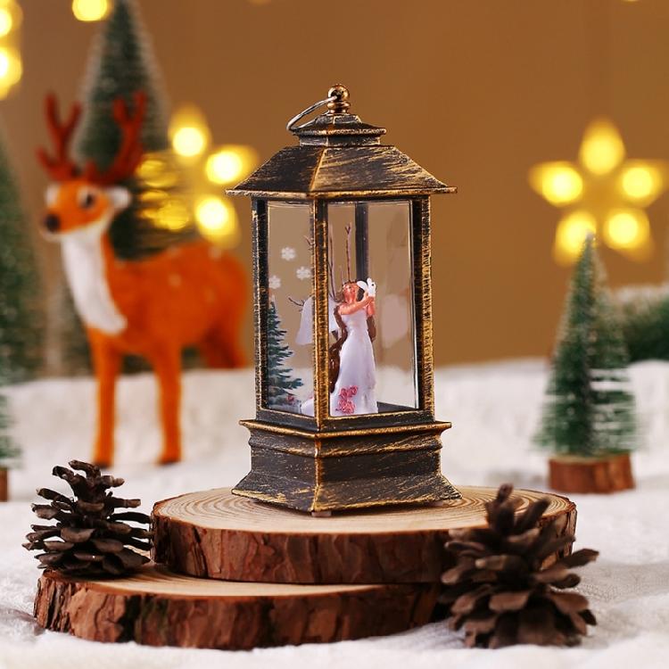 Santa-Claus/Xmas Tree/Snowman/Angel Glittering Lantern Christmas Gift for Kids