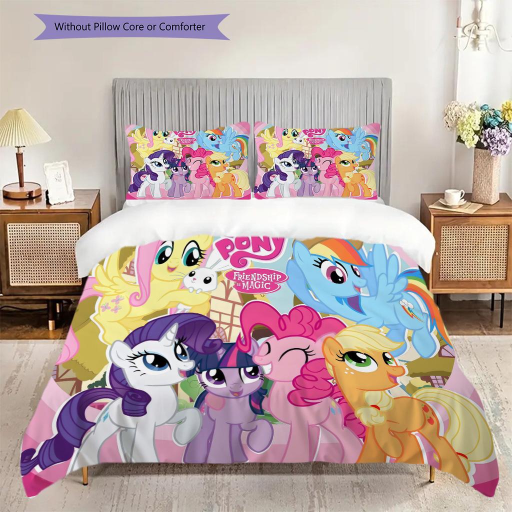 Magical Pony Gathering Threepiece Set 1 Duvet Cover 2 Pillowcase Without Core Duvet Cover And Pillowcase Bedding Set