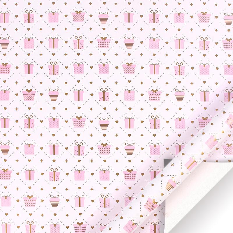 4 Designs 50 X 70cm Kraft Paper Pink Star Wrapping Paper Sheet Kraft for Kids Gifts Wrapping Paper Sheets