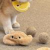 Cat Ball Interactive Toy Pet Squeaky Chewing Ball Wear-resistant Cat Scratcher Ball Cute Sisal Ball Bite-Resistant Sound Toy Set