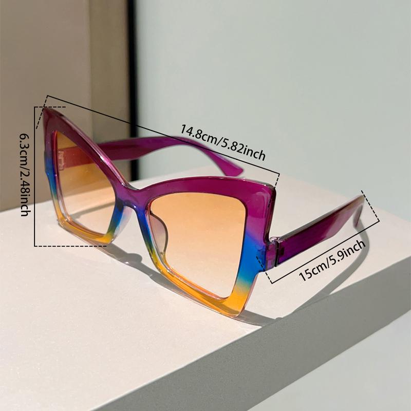 Butterfly Shaped Sunglasses Women Stylish Oversize Gradient Decor Sun Glasses Trendy Brand Design Vacation Casual Shades