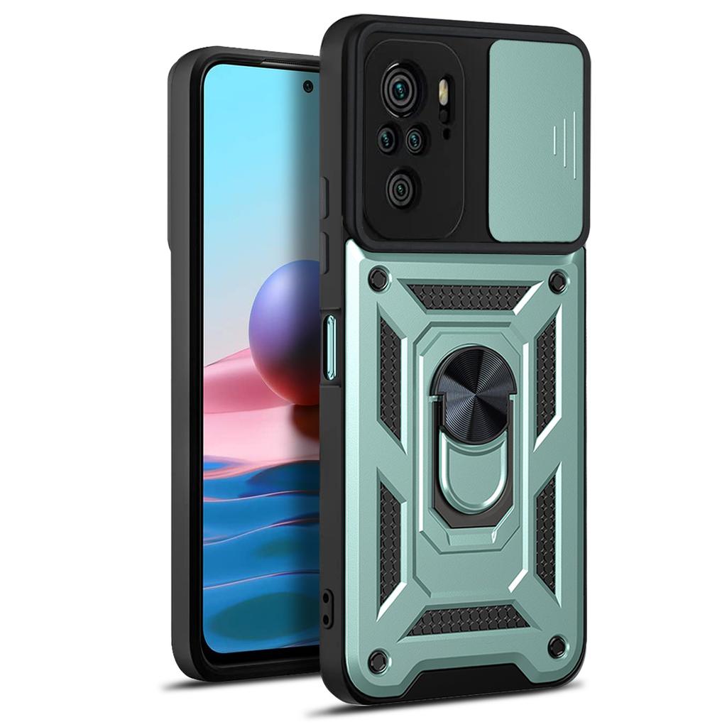 For Xiaomi Redmi Note 10 4G Case Redmi Note 10s 4G Cover Magnetic Ring Holder Armor Phone Case Slide Camera Protect Back Cover