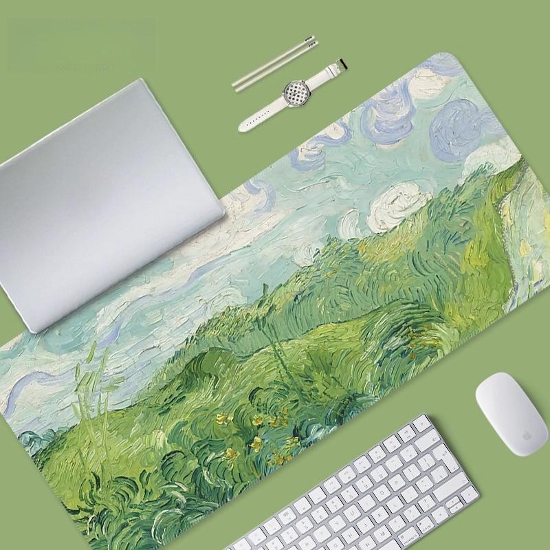 Scenic Landscape Large Mouse Pad Ocean Airplane Cloud Mountain Starry Sky NonSlip Rubber Extended Desk Mat