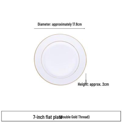 Sweet Elegant Gold Rim Ceramic Dinner Plate