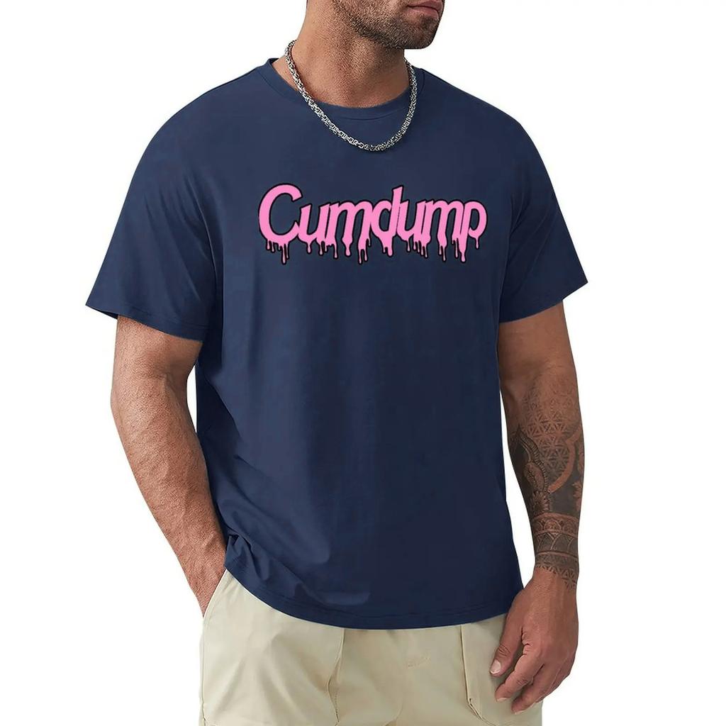 Streetwear Classic T Shirt Cumdump T-shirt Oversized Cute Tops Workout Shirts for Men Short Sleeves Pure Cotton Male Tops Tees