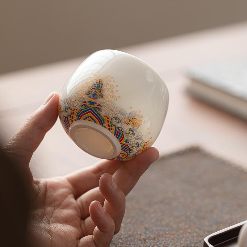 Suet jade Dehua white porcelain tea cup master cup personal special tea bowl high-grade single cup Kung Fu tea cup tea cup