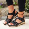 Fashion Summer Women’s Sandals 2025 New Flower Wedge Platform Orthopedic Shoes Woman Retro Casual Comfort Peeping Toes