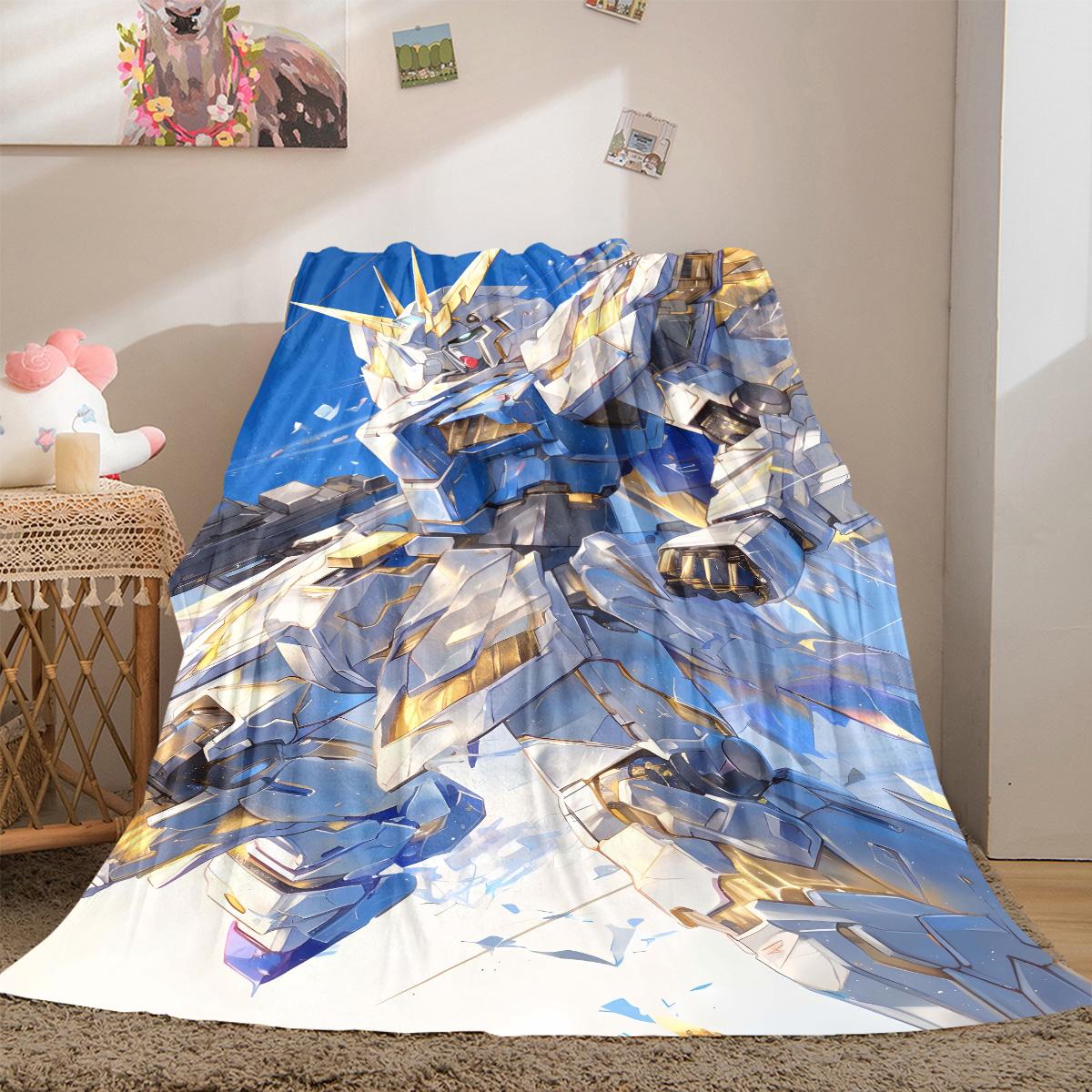 

Gundam Luxury Flannel Lightweight Blanket Home Decor Sofa Bed Travel Cover Family Gift For All-Season LXR103 75x90cm