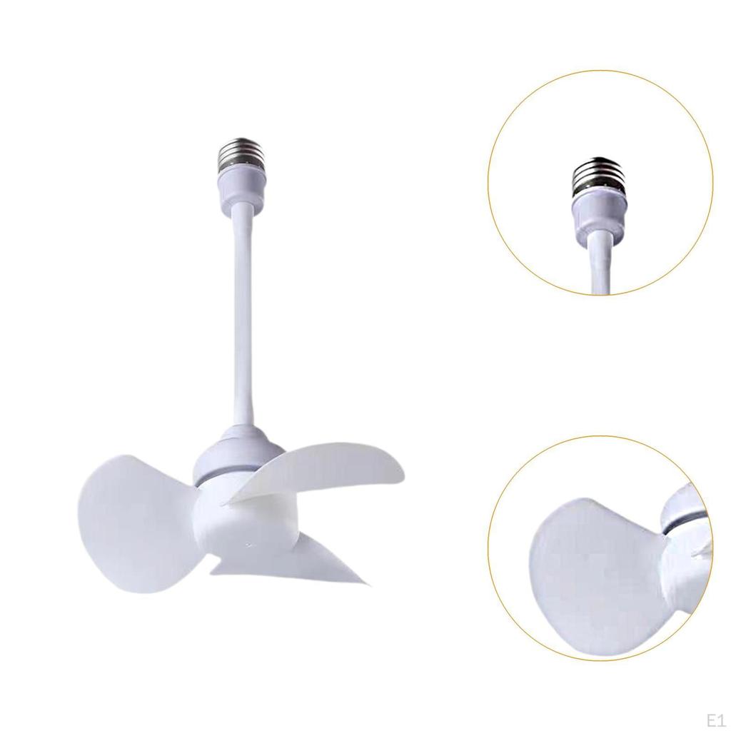 Ceiling Fan No Light E27 Base Versatile 3 Blade Small Creative Socket Screw in