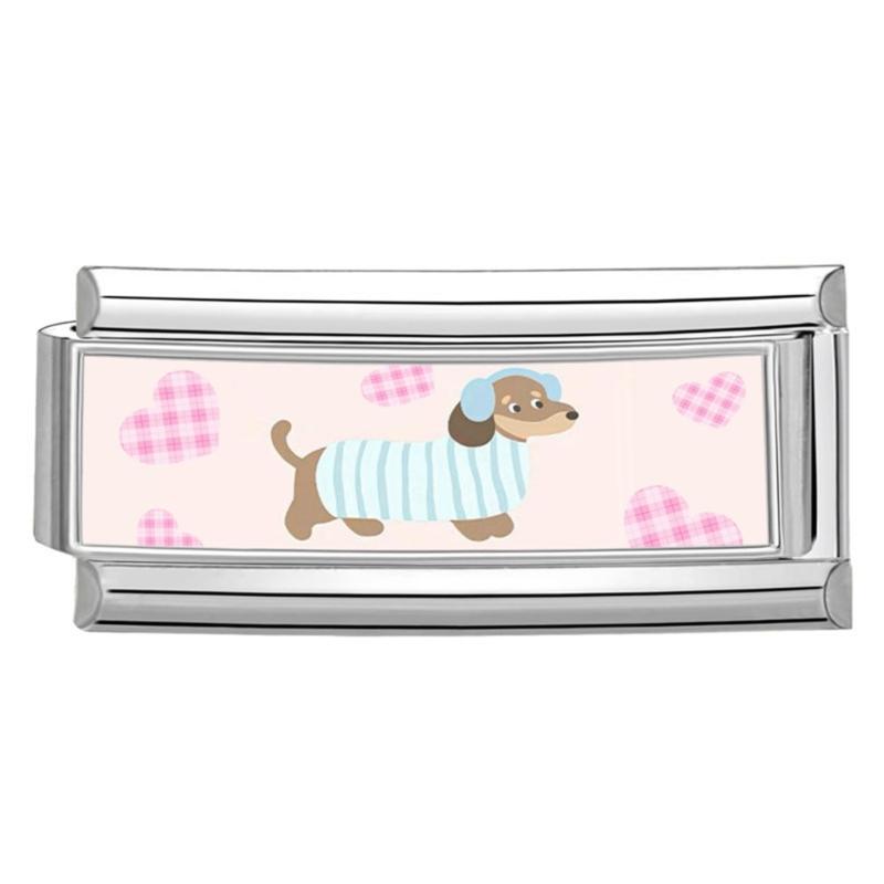 Photo Italian Modular Bracelet Band Link Connector Stainless Steel Texture Jewelry Accessories Suitable for Enthusiasts