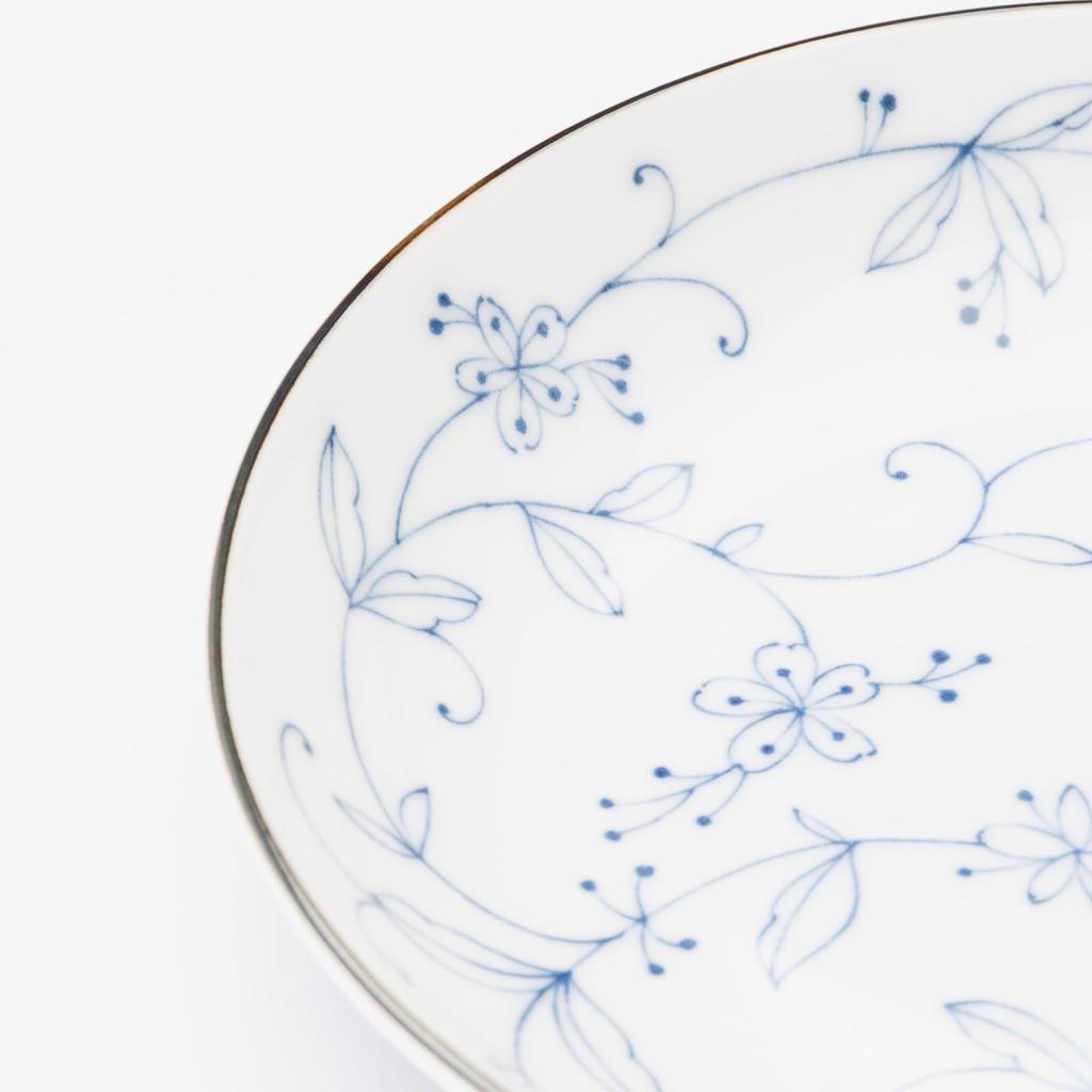 Mino Ware Dinnerware Set of Includes Side Plates and Microwave and Dishwasher Made In Product Number 564616 "Line Arabesque" 5, Plates, Approx. 16.5cm