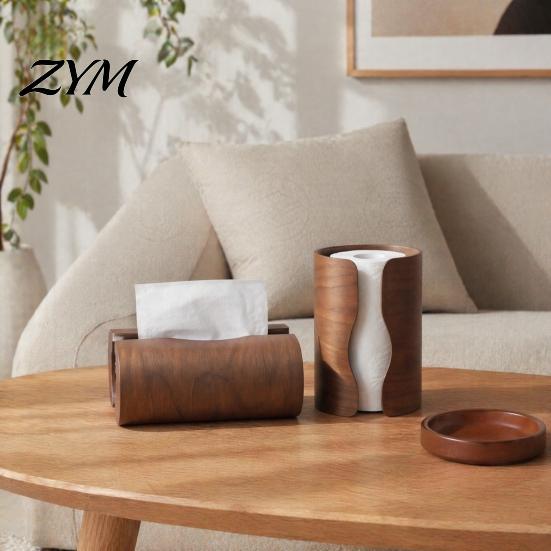 Elegant Facial Tissue Cover for Bedroom Box Holder, Natural Wood Storage Organizer, Decorative Rectangular Practical Napkin Holder Living Room