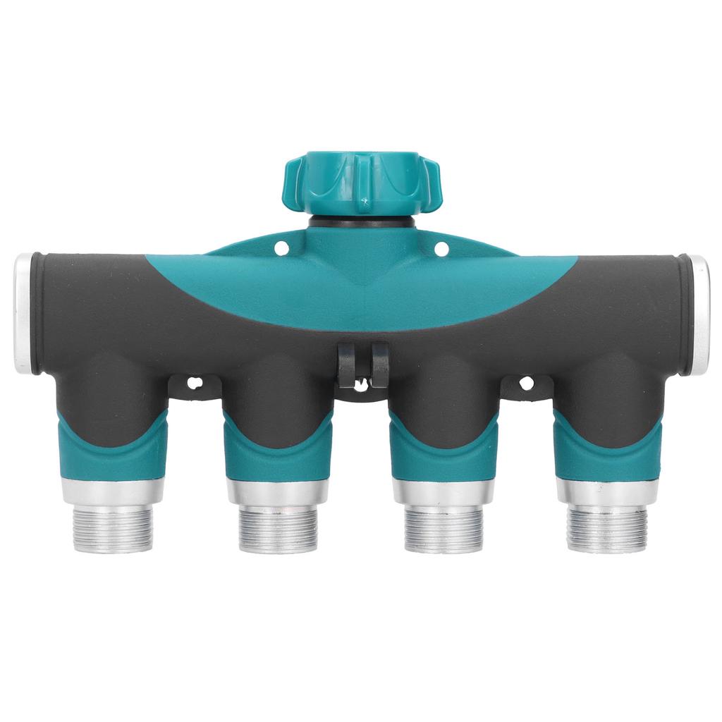 4 Way Hose Splitter Metal Valve Water Distribution Controller Connector Garden Lawns Product