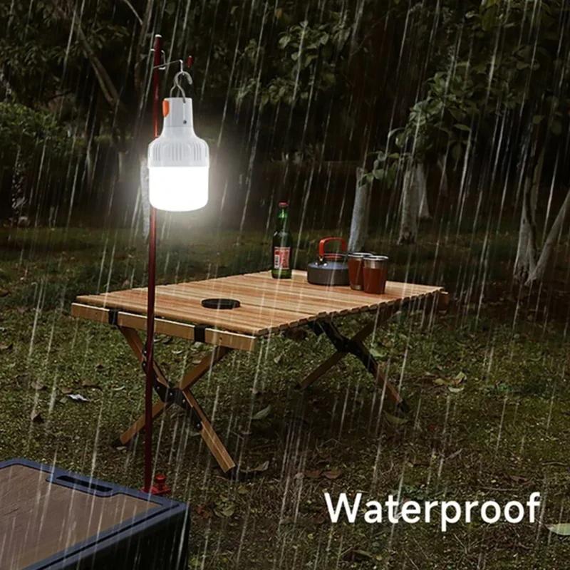 Outdoor USB Rechargeable LED Lamp Bulbs High Brightness Emergency Light Hook Up Camping Fishing Portable Lantern Night Lights