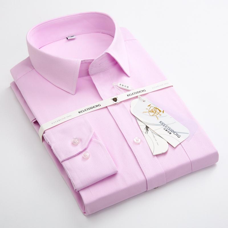 Formal Solid Twill Long Sleeve Regular Fit Excellent Office Man's Work Shirt