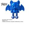 PLA Plastic Figurine 3D Printed Articulated Bat Figurine, Flexible Cartoon Ornament with Animal Movable Joints, Desktop Sitter for Home Office