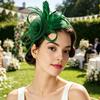 Dame Blomsterfjer Pandebånd Retro Net Blomster Pandebånd med Fjer Te-fest Hårpynt Fascinators Hår Accessories til Cocktailfester