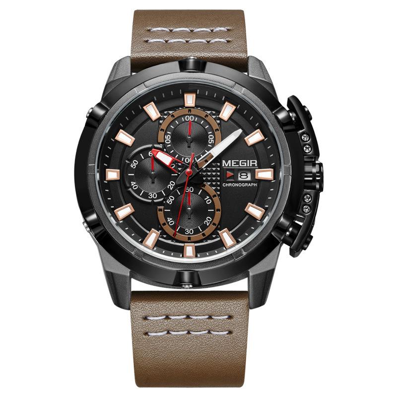 Men'S Watch Features Multifunctional Chronograph Calendar Personalized Watc Quartz Watch 2062G