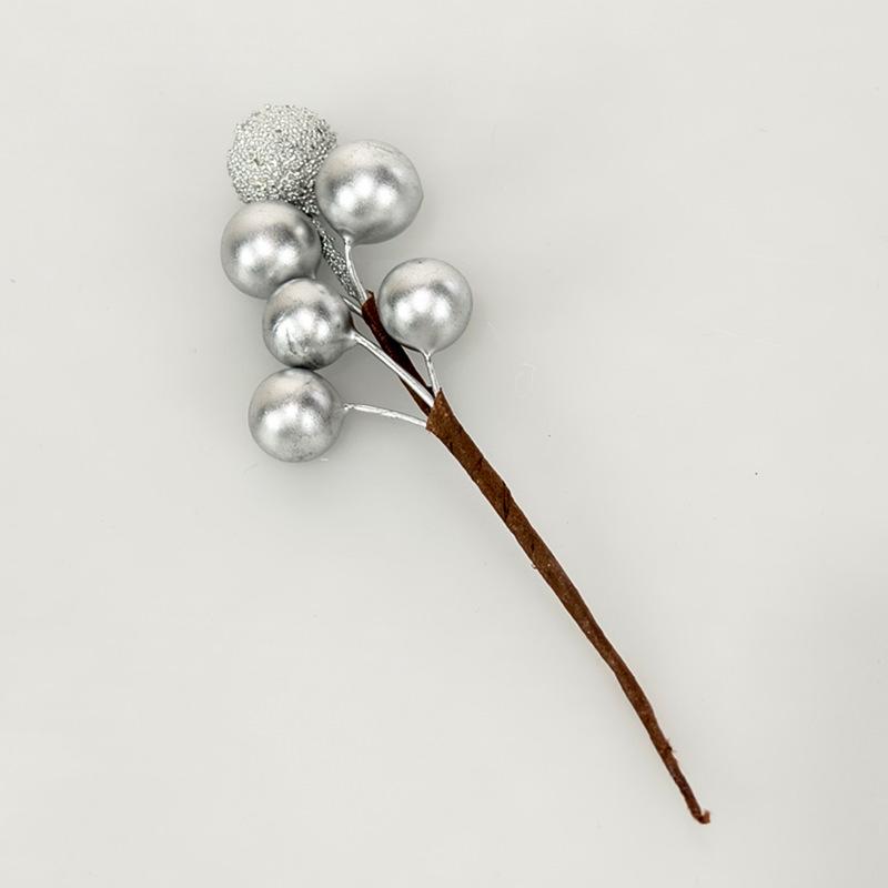 

Golden & Silver Glass Berry Strand Wreath Accessories: Handmade Plum Gold Berries for Cake, Candy Box, and DIY Crafts.