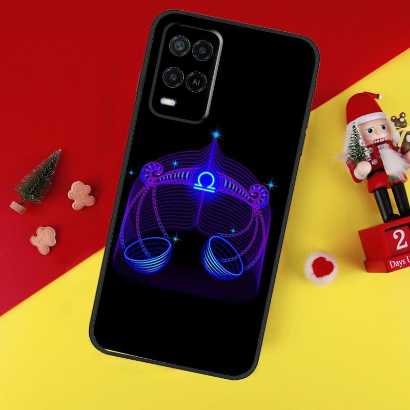Neon Zodiac Signs Case For Oppo A78 A98 A18 A38 A58 A5 A6 Pro A54 A74 A94 A17 A57 A80 A60 A40 A96 A76 A16 A15