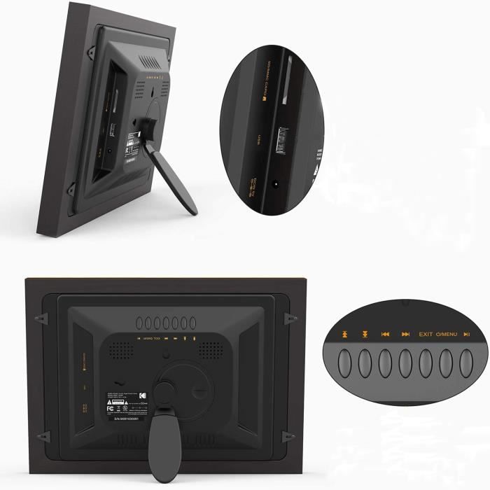 Cadre photo numérique - KODAK - 10 Pouces - Résolution 1280x800 - Mémoire intégrée 8 Go - Diaporama automatique