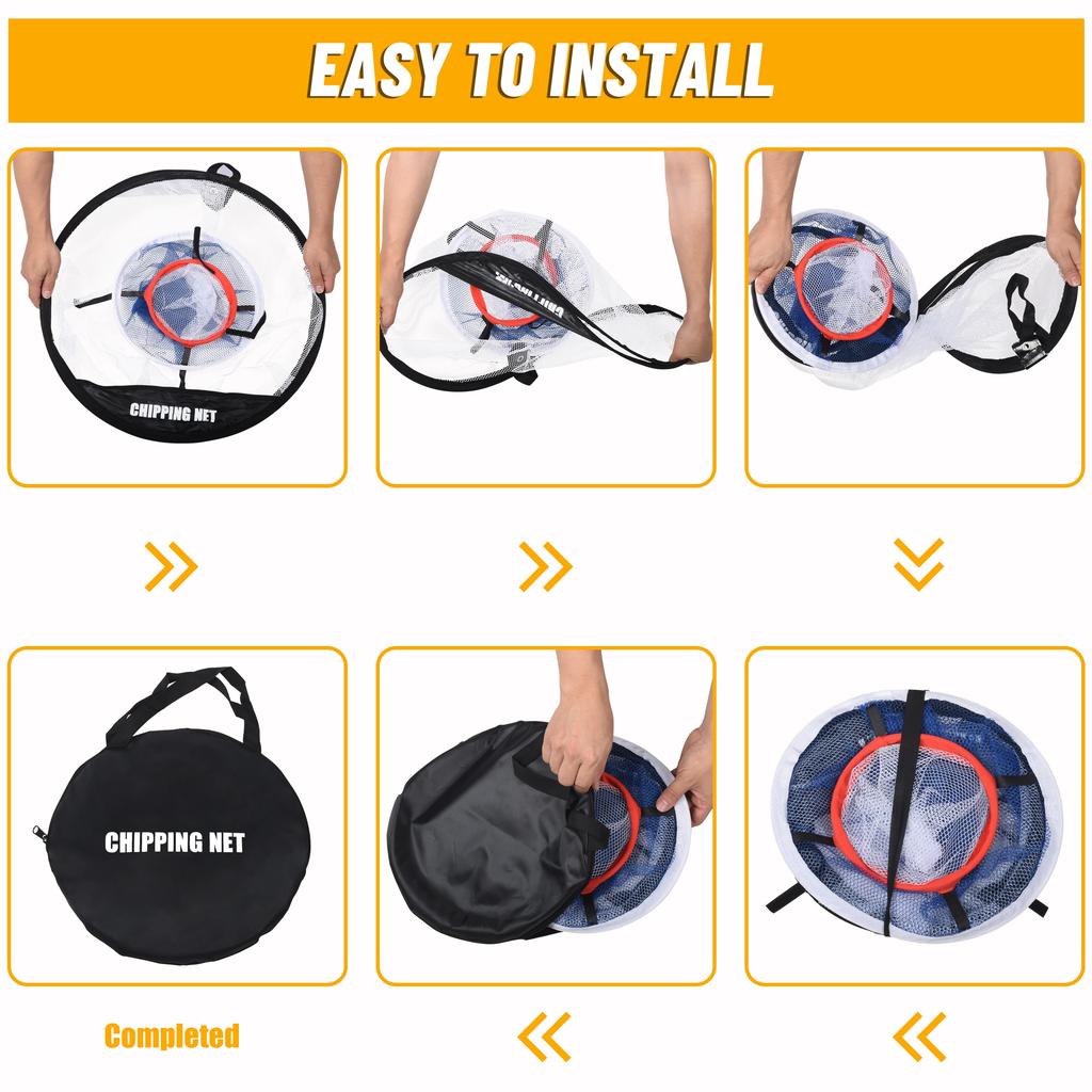 Golf Chipping Net Pop Up Practice Net for Backyard Indoor Training Aid with 6 Soft Balls Portable Golf Accessories 5