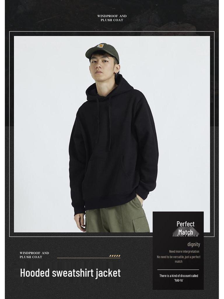 Men's Trendy Loose Fit Hoodie, Spring/Autumn 2024, Thin Style with Hood