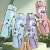 1PC Daisy Wildflower Stem Print 750ml Color Plastic Sports Water Bottle Leakproof Flip Straw Lid Suitable for Sports Office Home Use