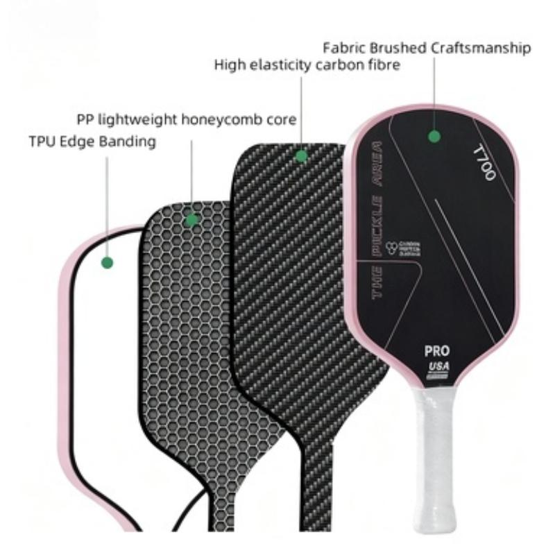T700 Carbon Fiber Pickleball Paddle Set Shock Absorbent Free Bag & Balls Great for Park Community Pickleball Games