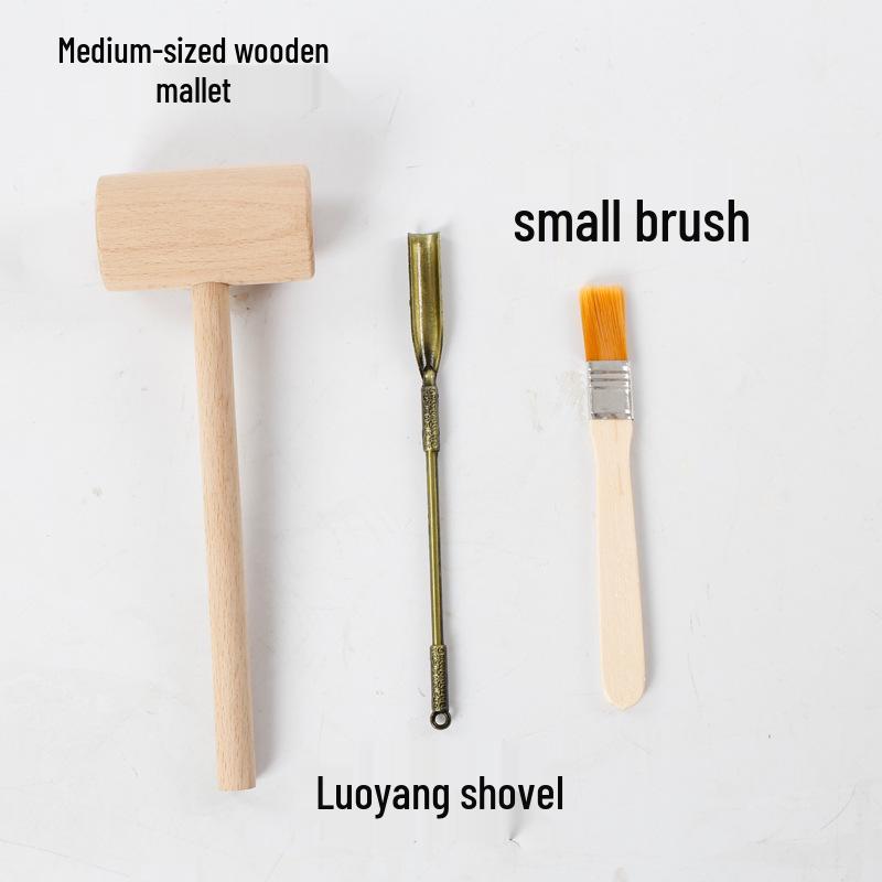 Handmade Small Wooden Mallet & Hammer Archaeological Toy Set