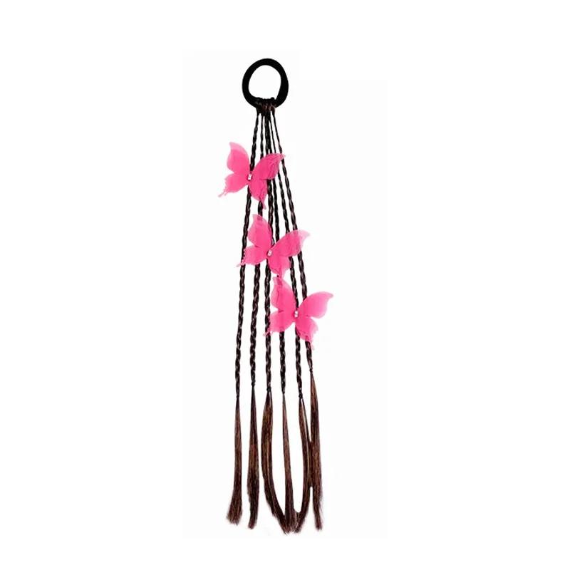 Sweet Wig Pigtail for Kids Girl Chic Butterfly Bow Rabbit Ear Children Wig Braid Hair Band Hair Accessories Headwear Ornament