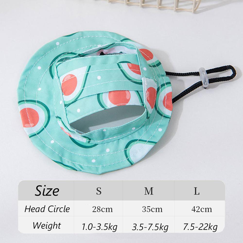 

Cute Print Dog Hat for Small Medium Dogs Adjustable Pet Cap Puppy Pug Corgi Dachshund Hats mascotas perros Accessories S-advise 1-3.5kg авокадо