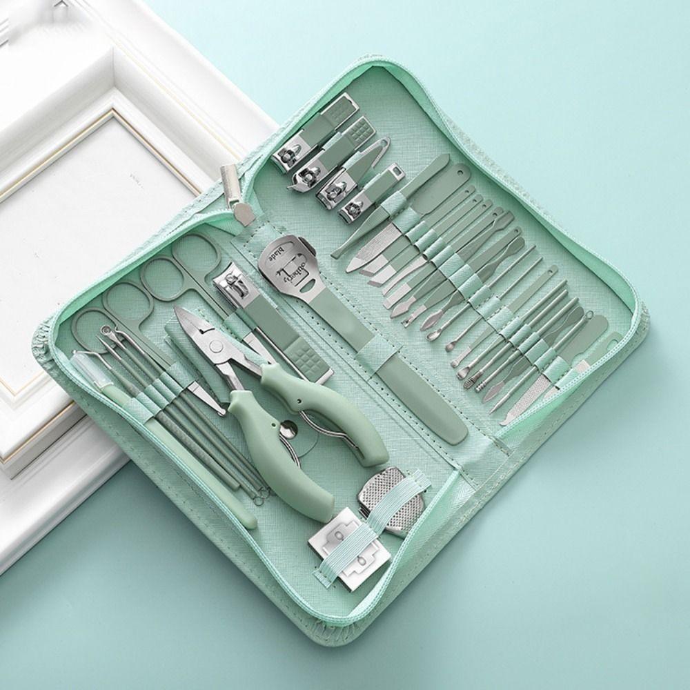 Stainless Steel Nail Clipper Kit with Storage Case Nail Care Tool Nail Salon