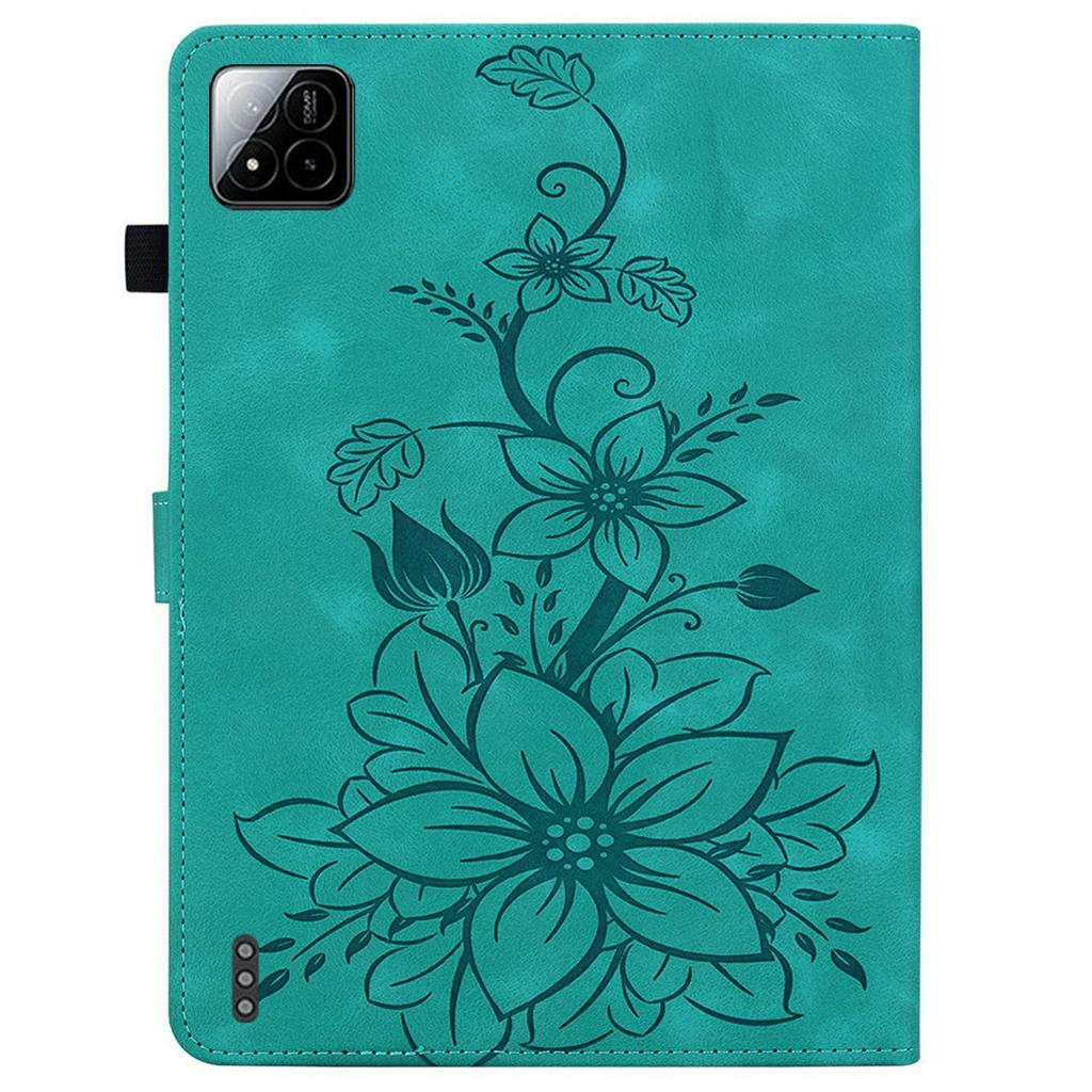 For Xiaomi Poco Pad X1/Pad 8 Pro/Pad 8/Pad 7 Pro/Pad 7 Case Lily Flower Imprint Card Slots Leather Tablet Cover