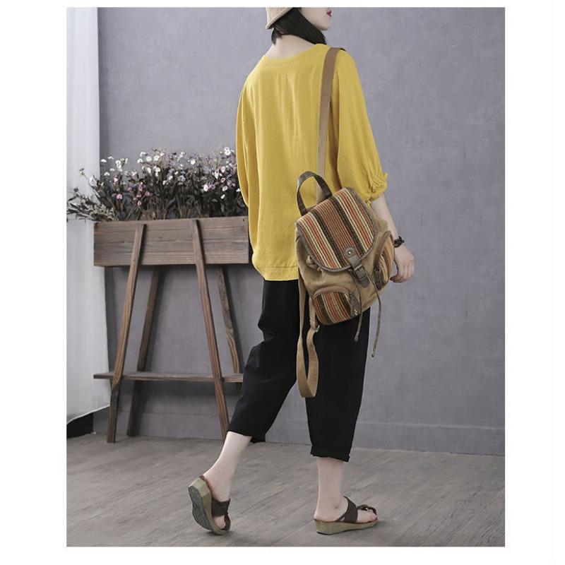 Baumwoll-T-Shirt mit kurzen Ärmeln für Damen