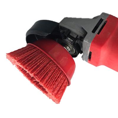 1PC 100mm M14 Tasse Nylon Schleif Pinsel Rad P80 Pile Polymer Schleif Grinder Werkzeug 3 "4" 5