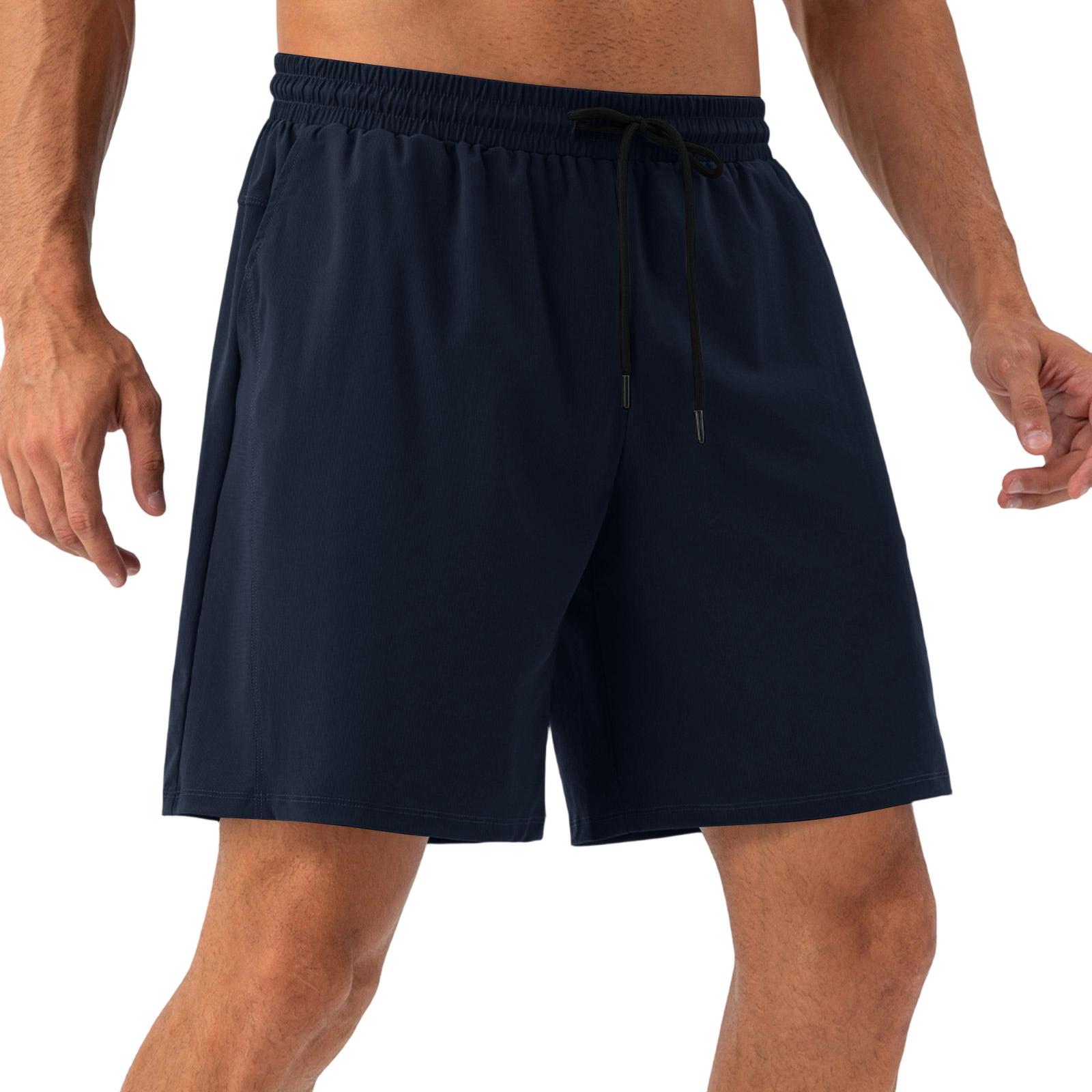 

Men s Lightweight, Breathable, Cool-Feeling Training Shorts - Men s Elastic Waist, Quick-Drying Running And Fitness Sports Shorts L Темно-синій